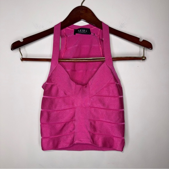 AKIRA Hot Pink Bandage Crop Top - Picture 3 of 8